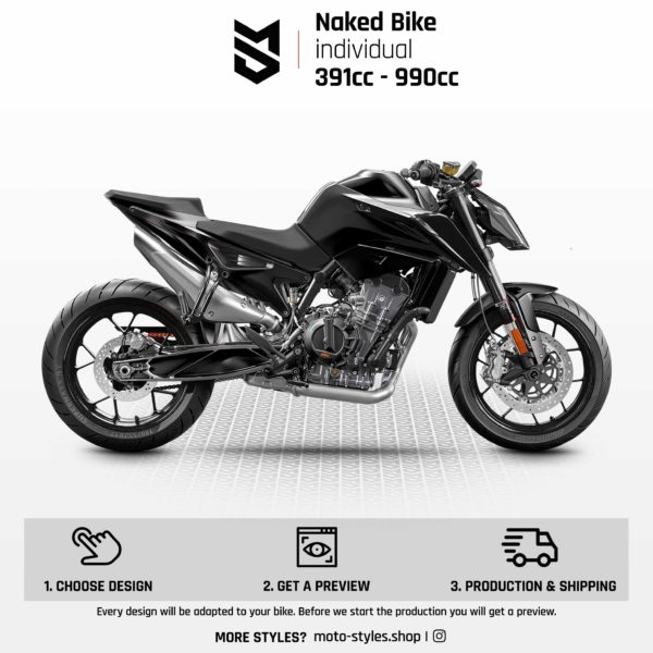 Naked Bike Dekor individuell 391cc-990cc